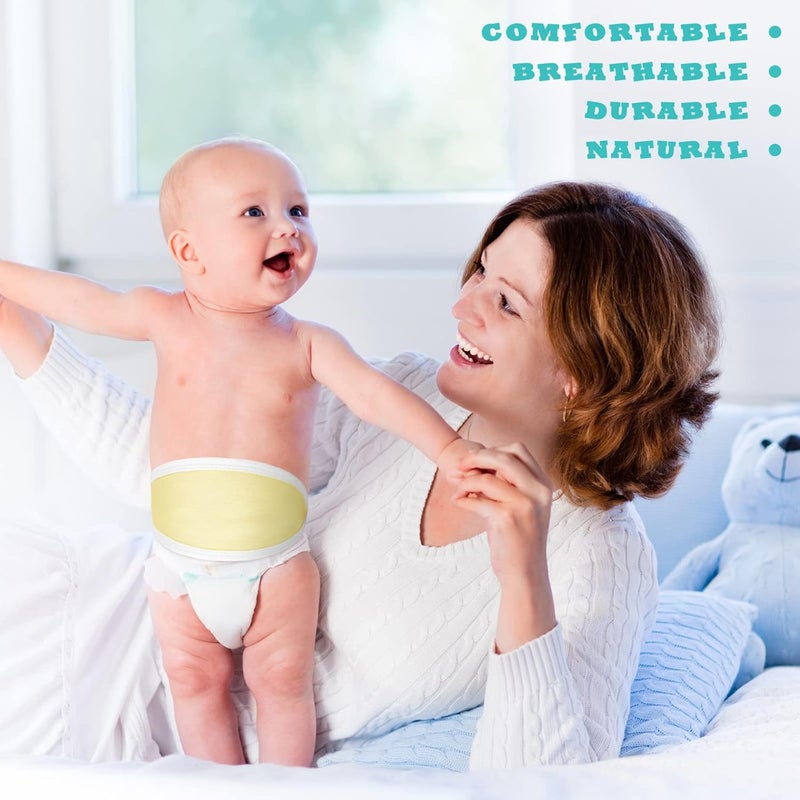 Hoolerry 8 Pcs Baby Belly Band Newborn Infant Comfort Cotton Belly Binder Wraps for Baby Umbilical Cord Cover Band Umbilical Cord Belt for 0-12 Months Infant Boy Girl Gift, 4 Color - Image 4
